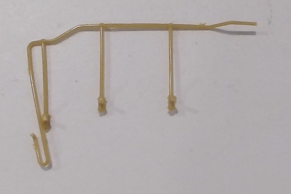 HANDRAIL / LF & RR / 3 STANCHIONS / LOCOMOTIVE / HO SCALE UP VERANDA