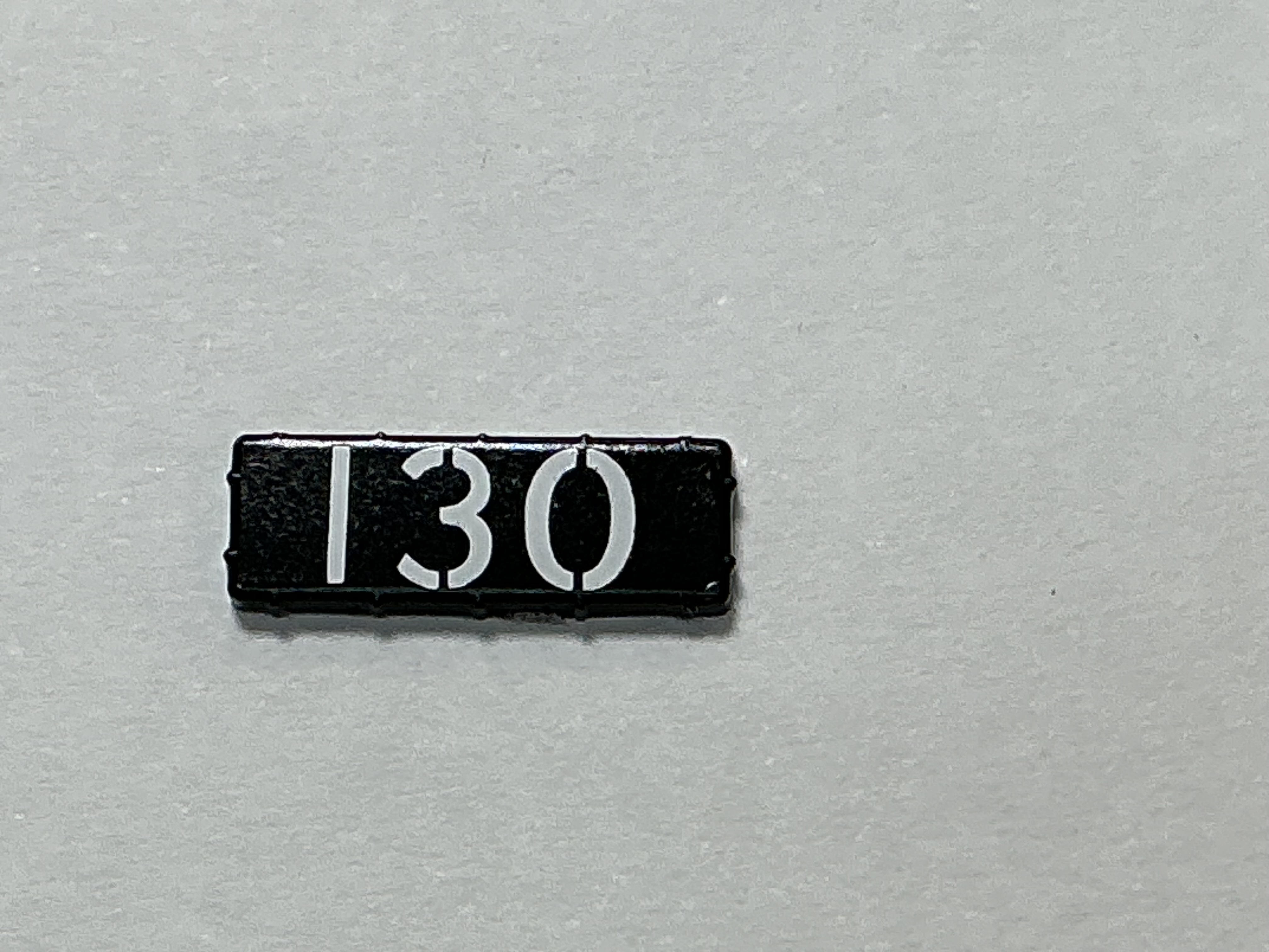 NUMBER BOARD / RH OR LH / FRONT OR REAR / #130 / PREMIER GP-40