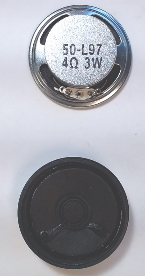 SPEAKER / 4 OHM 3W / 50mm DIAM x 17.5mm H / STAR NR0500902, HSD, OR ASAHI 