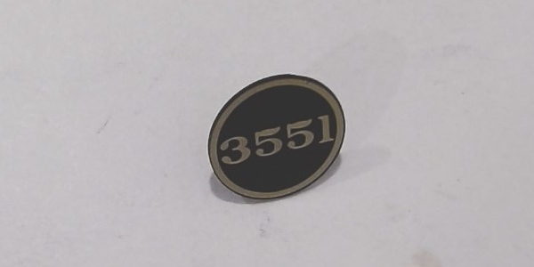 NUMBER PLATE / BOILER FRONT / ROUND / D&RGW #3551 / PREMIER Y-3 2-8-8-2