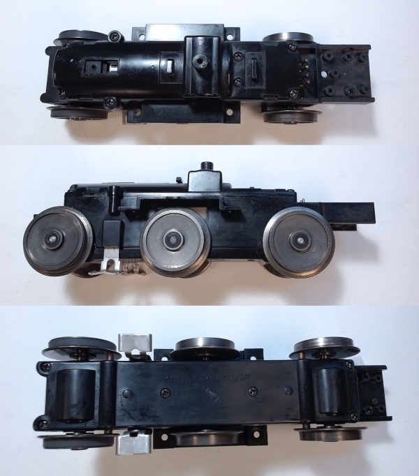 6-WHEEL TRUCK / POWERED / STRIPED FLYWHEEL / REAR / RAILKING ONE GAUGE DASH-8 (6-WHL) EARLY VERSION