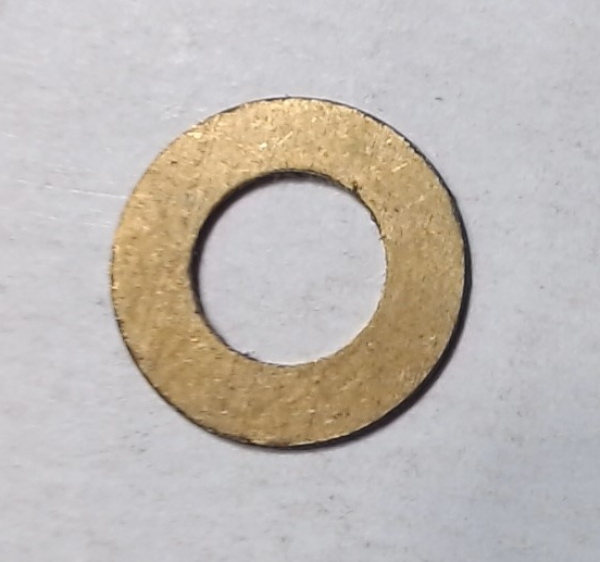 WASHER / BRASS / 300 & 400 SERIES / O GAUGE / AXLE / 11.82mm O.D. x 6.4mm I.D. x 0.49mm THICK