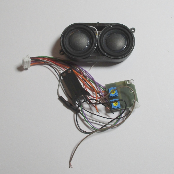 SPEAKER HARNESS / 2 SPEAKERS / POT & SWITCH PCB / HARNESS / HO SCALE N&W J CLASS 4-8-4