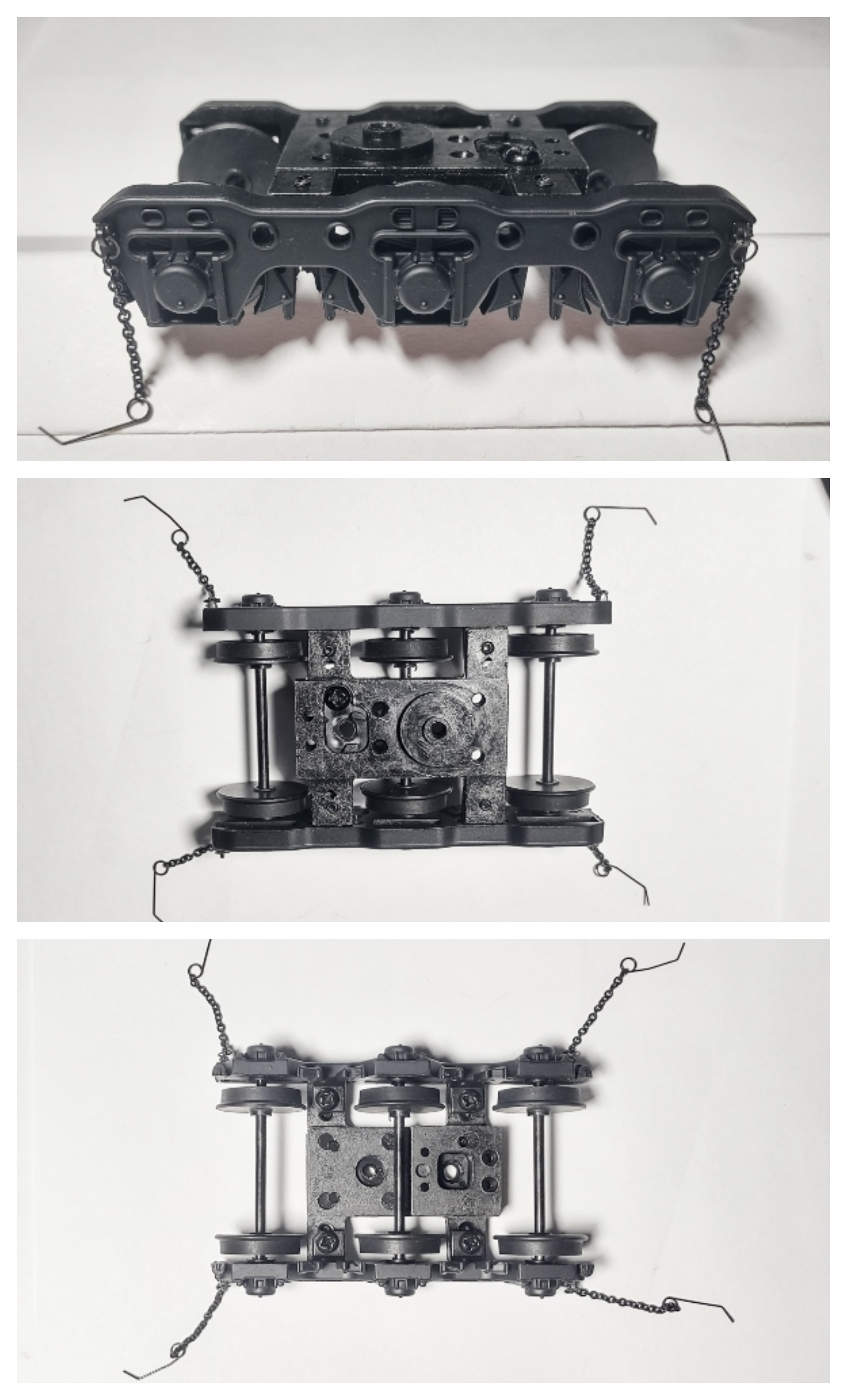 TENDER TRUCK / 6-WHEEL / FRONT OR REAR / BLACK / 2-RAIL / W/CHAINS / PREMIER MOHAWK 4-8-2