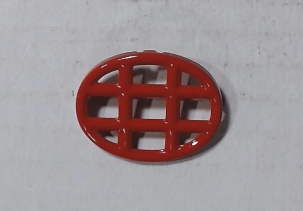 WINDOW / OVAL / RED / STAMPED METAL / TINPLATE STANDARD GAUGE 115 & 116 STATION