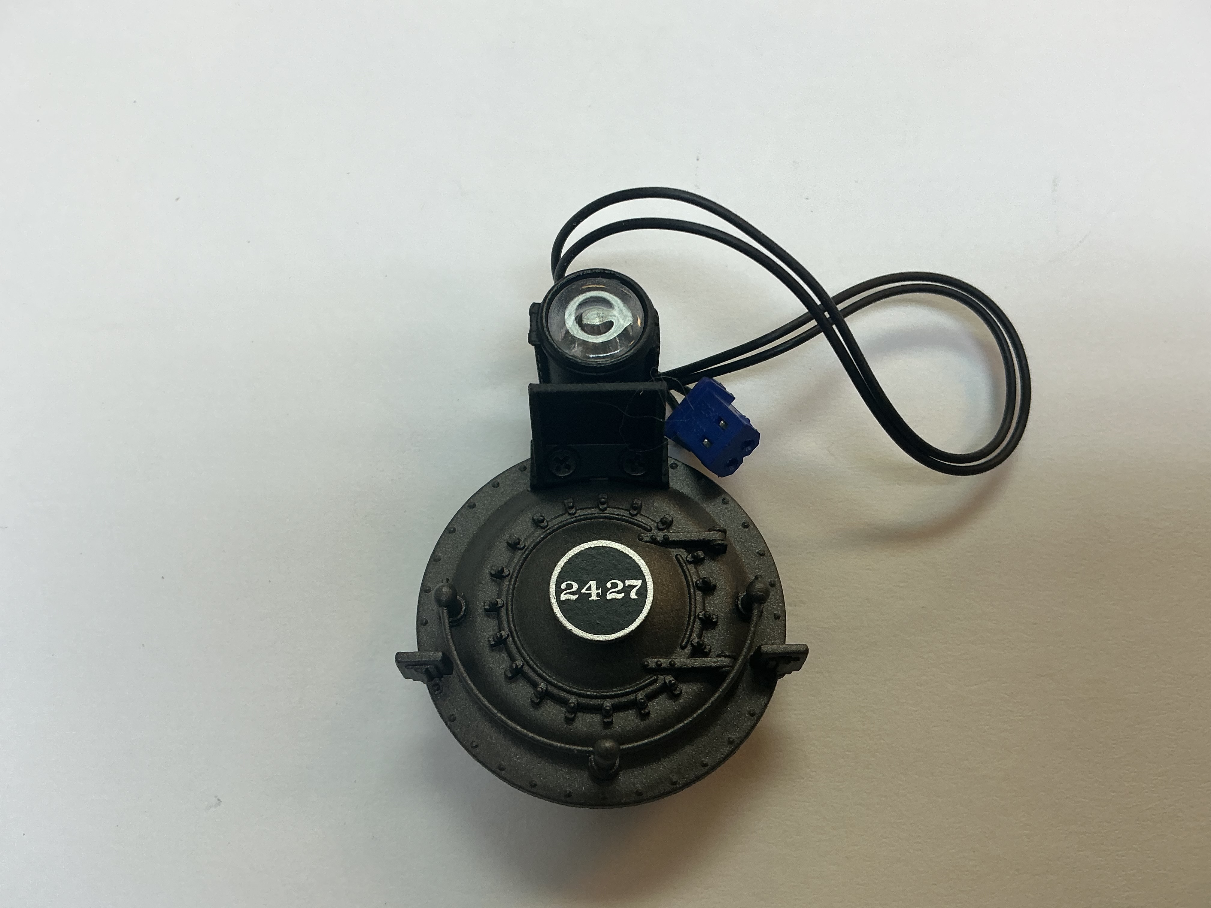 BOILER FRONT / W/H/L HOUSING / W/NUMBER BOARDS / W/NUMBER PLATE / AT&SF #2427 / PREMIER A-5 SWITCHER 0-4-0