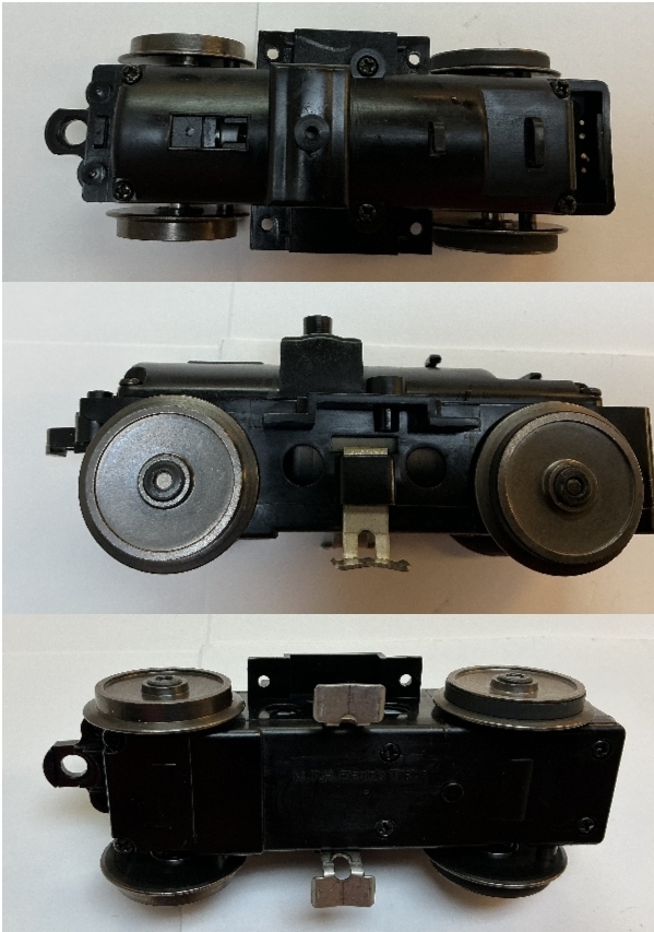 4-WHEEL TRUCK / POWERED / W/BLACK FLYWHEEL / HORIZONTAL MOTOR / EARLY PRODUCTION / RAILKING ONE GAUGE F-3 & F-7