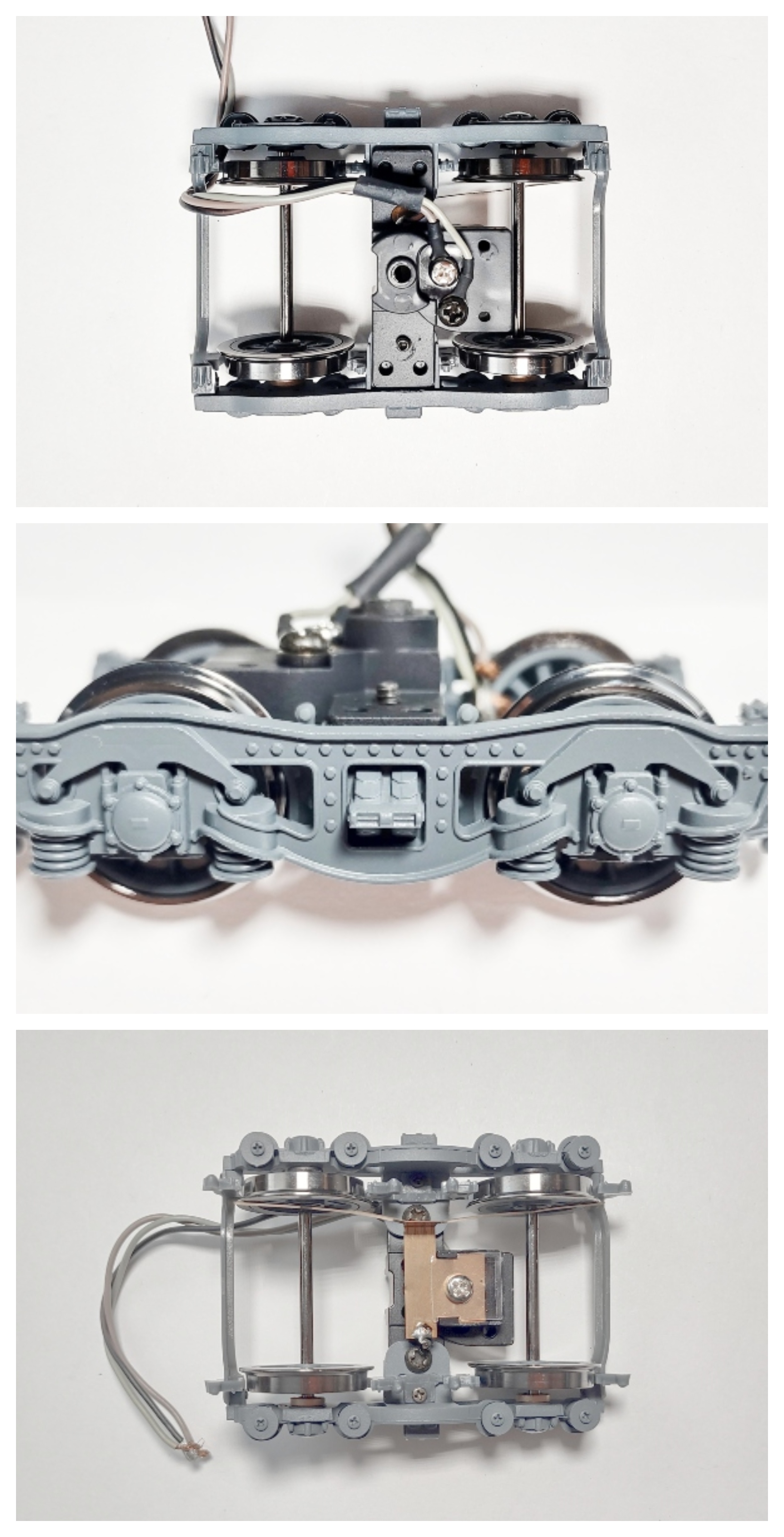 TENDER TRUCK / 4-WHEEL / FRONT / 2-RAIL / W/PICKUP / GREY / PREMIER BR44