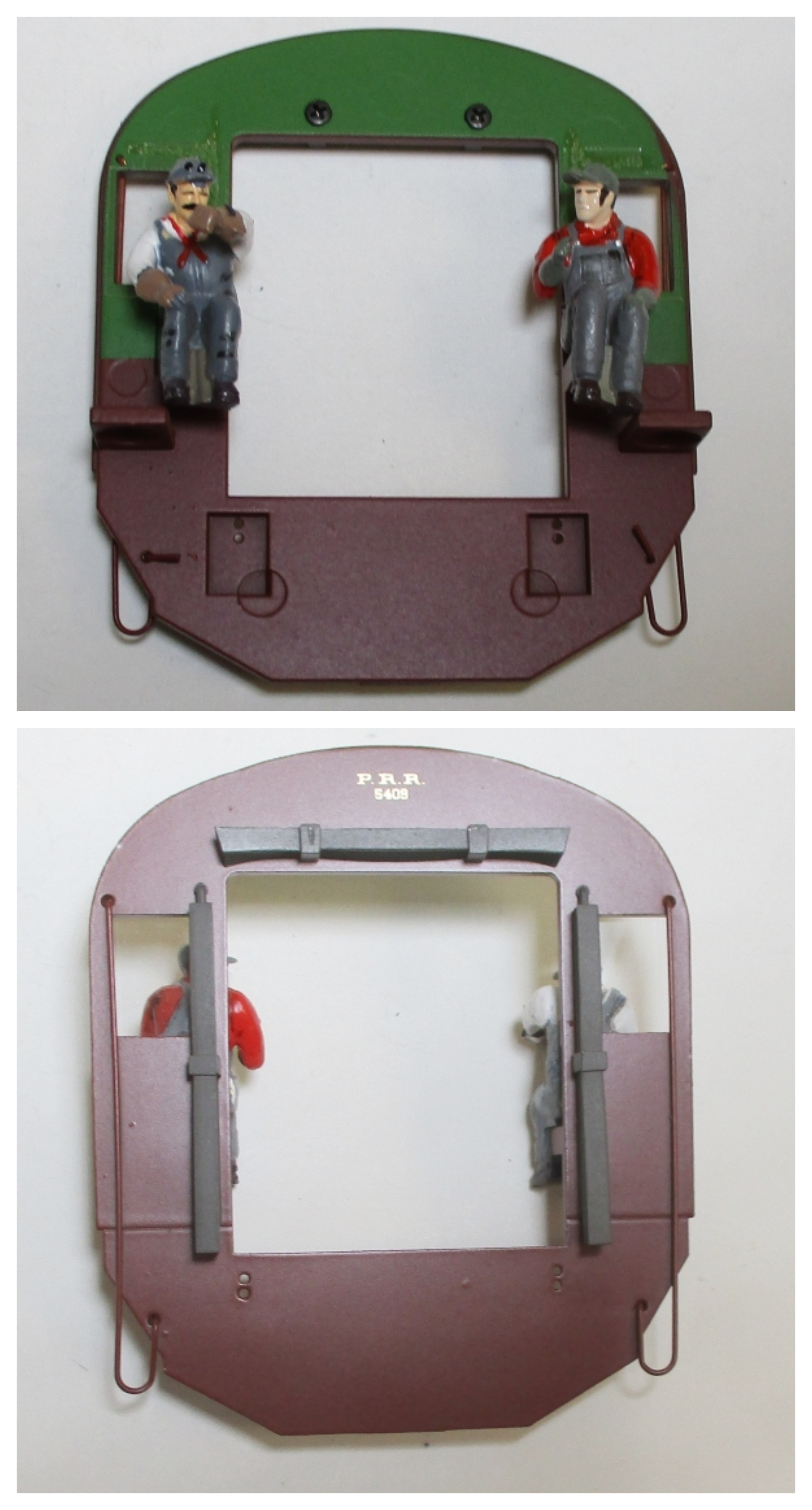 CAB REAR WALL / TUSCAN RED / W/WINDOWS / FIGURES / HANDRAILS / PRR #5408 / PREMIER K-4s 4-6-2 