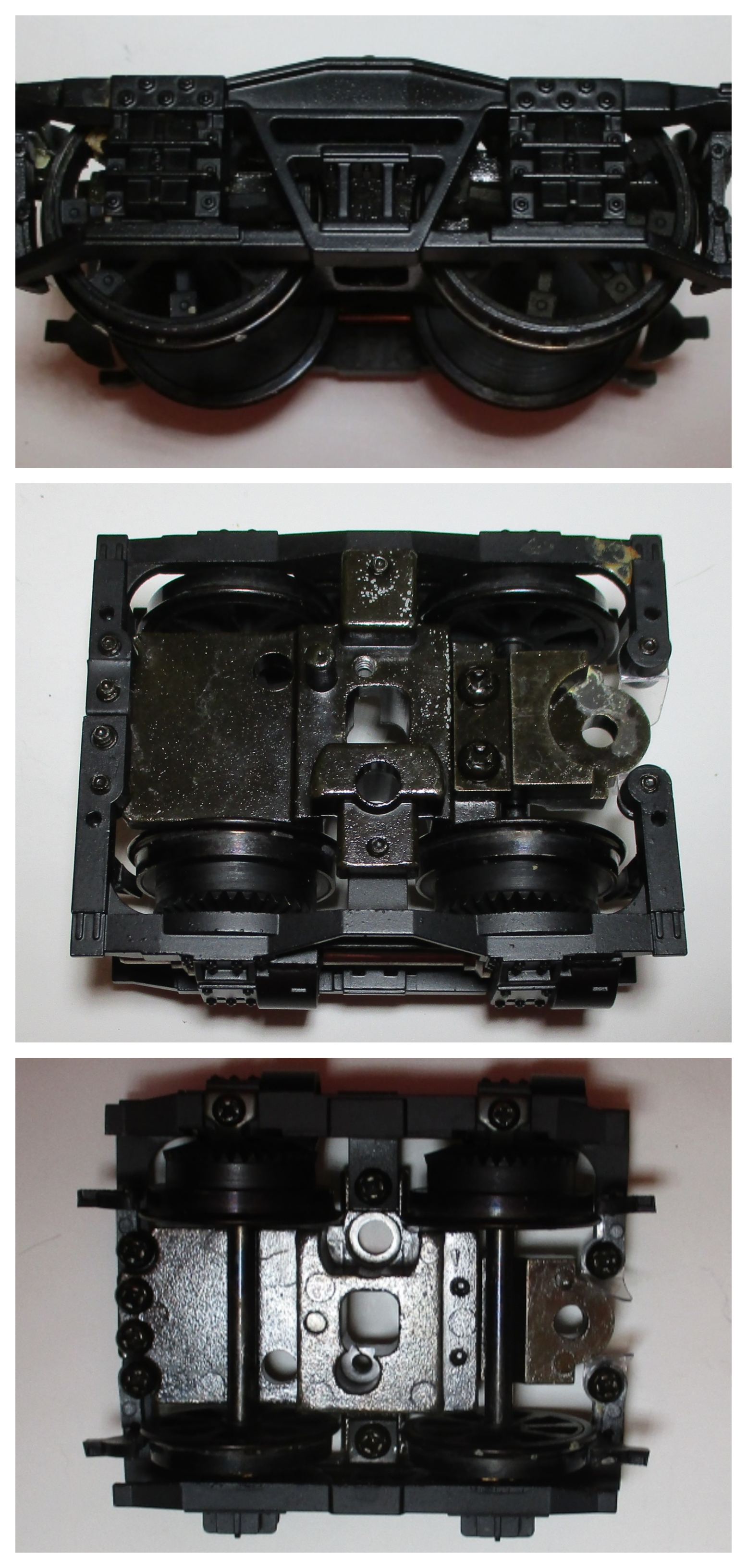 4-WHEEL TRUCK / LOCOMOTIVE FRONT / BLACK / W/DRIVE SHAFT / W/O YOKE / 2-RAIL / PREMIER 3-TRUCK & 4-TRUCK SHAY