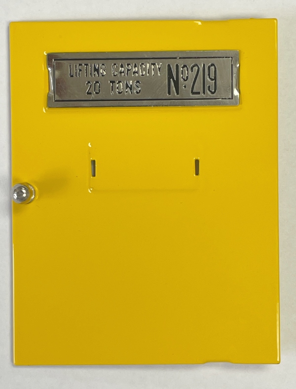 DOOR / BRIGHT YELLOW / WITH NICKEL NAME PLATE AND DOOR KNOB / TINPLATE STANDARD GAUGE OPERATING 219 CRANE CAR