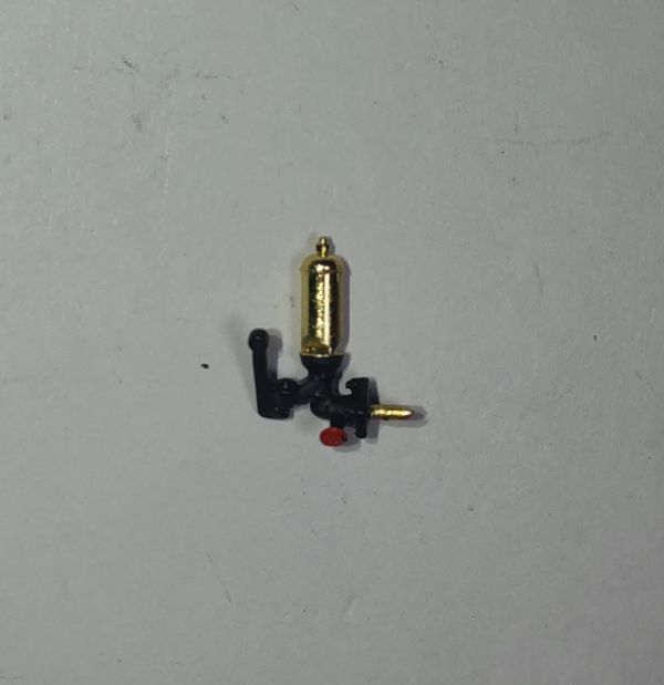 WHISTLE / BRIGHT BRASS & BLACK / W/RED SHUT OFF VALVE / PREMIER H-10 2-8-0
