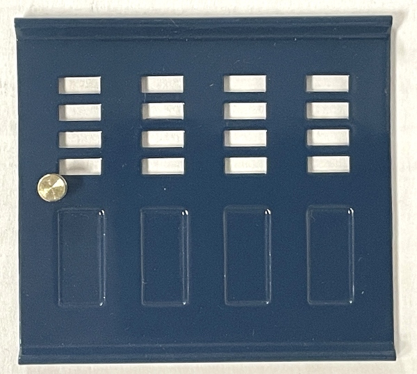 DOOR / BAGGAGE / LH / BRASS HANDLE / DARK BLUE / TINPLATE STANDARD GAUGE A/F 4300 SERIES PASSENGER CAR