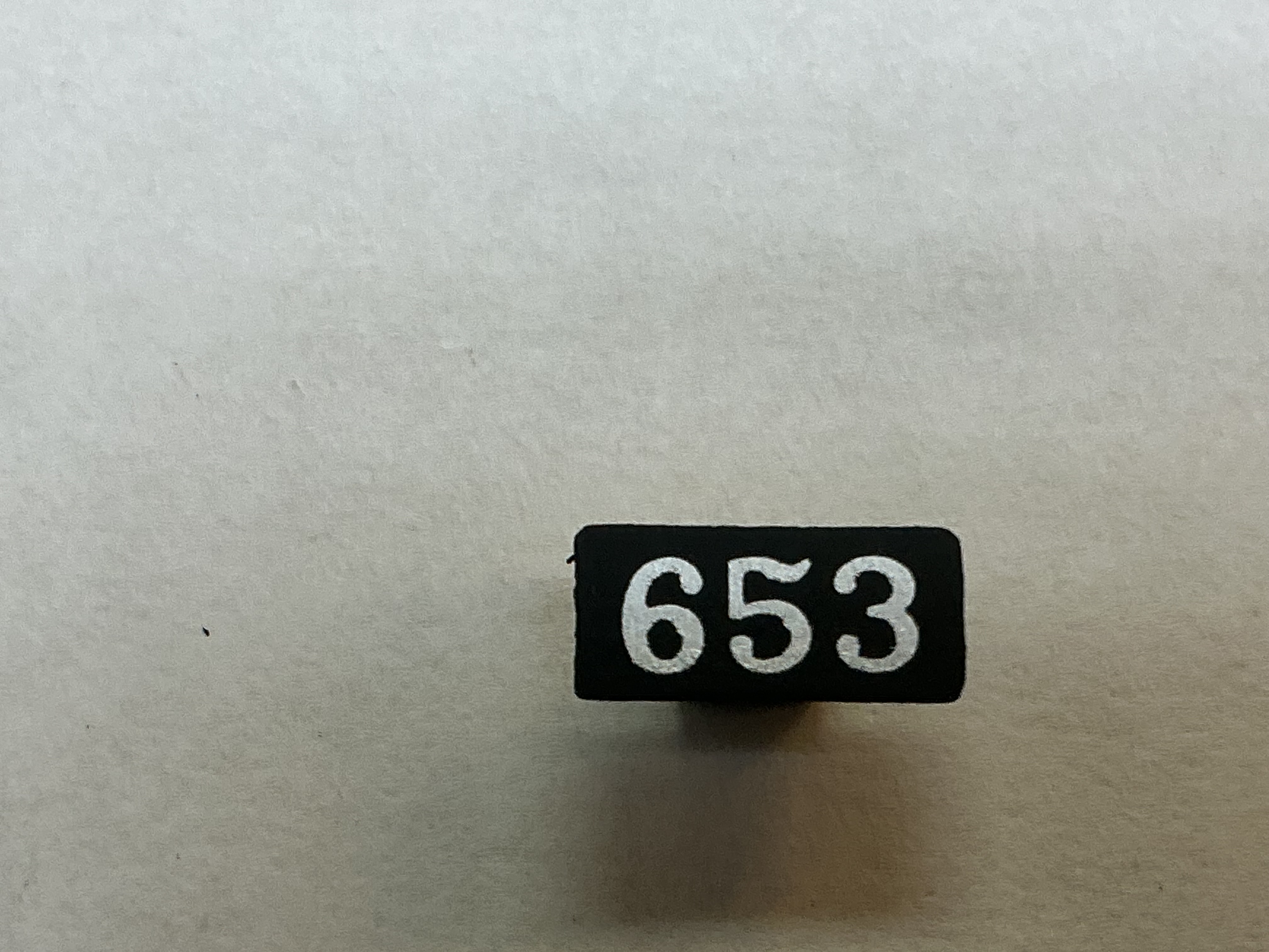 NUMBER PLATE / BOILER FRONT / #653 / PREMIER CAMELBACK 4-6-0