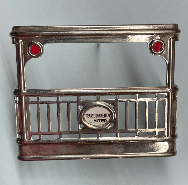 OBSERVATION RAILING / NICKEL / TRANSCONTINENTAL LIMITED / TINPLATE STANDARD GAUGE BLUE COMET / STEPHEN GIRARD