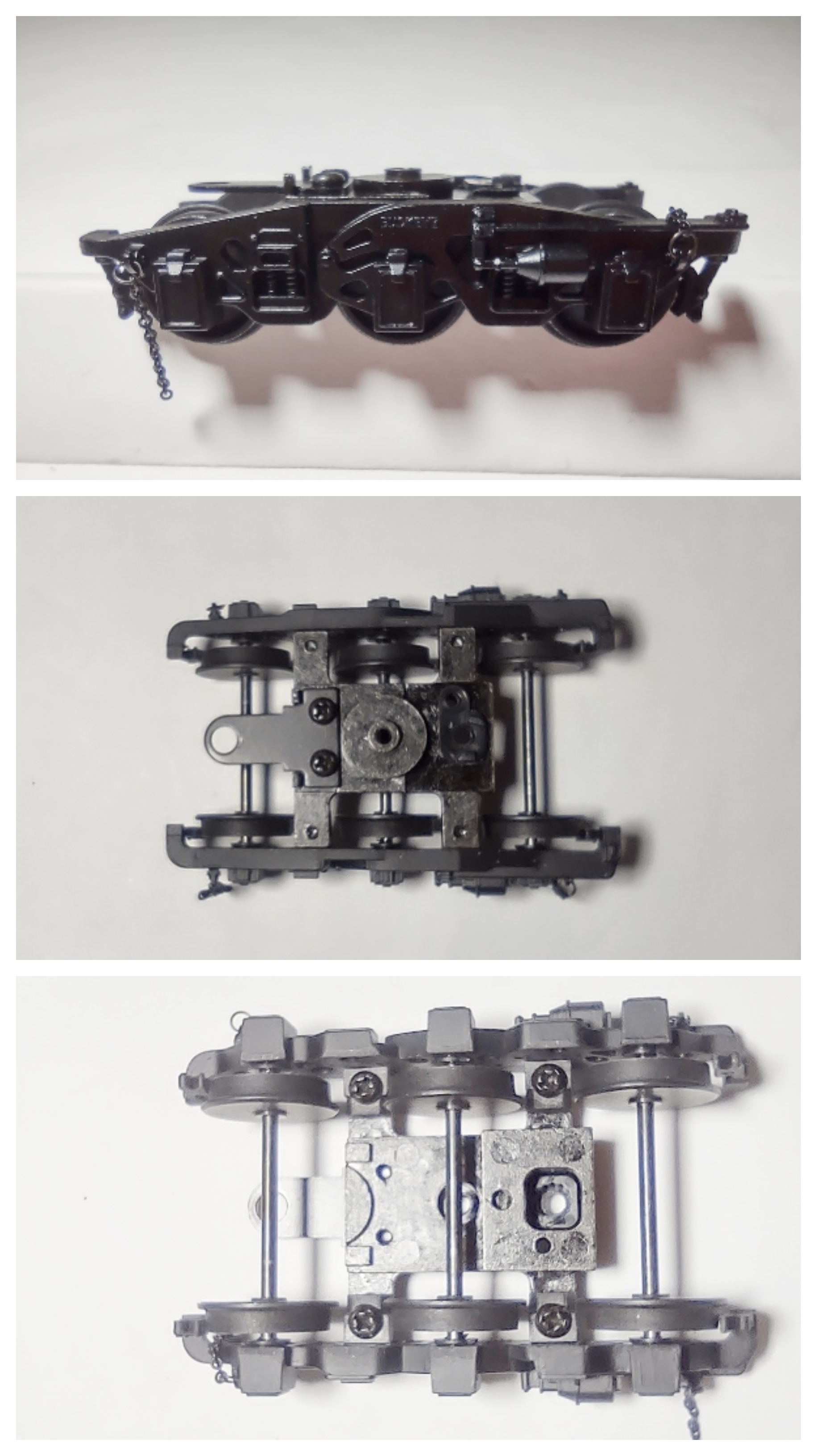 TENDER TRUCK / 6-WHEEL / FRONT / BLACK / W/CHAINS / 2-RAIL / PREMIER ROYAL HUDSON 4-6-4