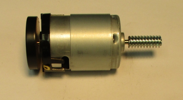 DC MOTOR / RS385PH / MS001-M32 / F/W 27mm D x 5mm THICK / WORM LENGTH21.81mm / BLACK / PS 2 & PS 3