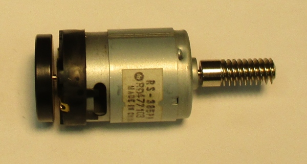 DC MOTOR / RS385PH / MD105-M38A / F/W 27mm D x 5mm THICK / WORM LENGTH 26.61mm / BLACK / PS 2 & PS 3