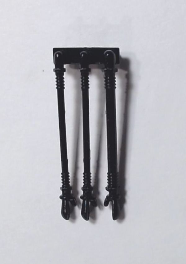 BRAKE AIR LINE / BLACK / LH REAR / ANGLED / 3 HOSE / RAILKING ONE GAUGE ALCO PA & PB