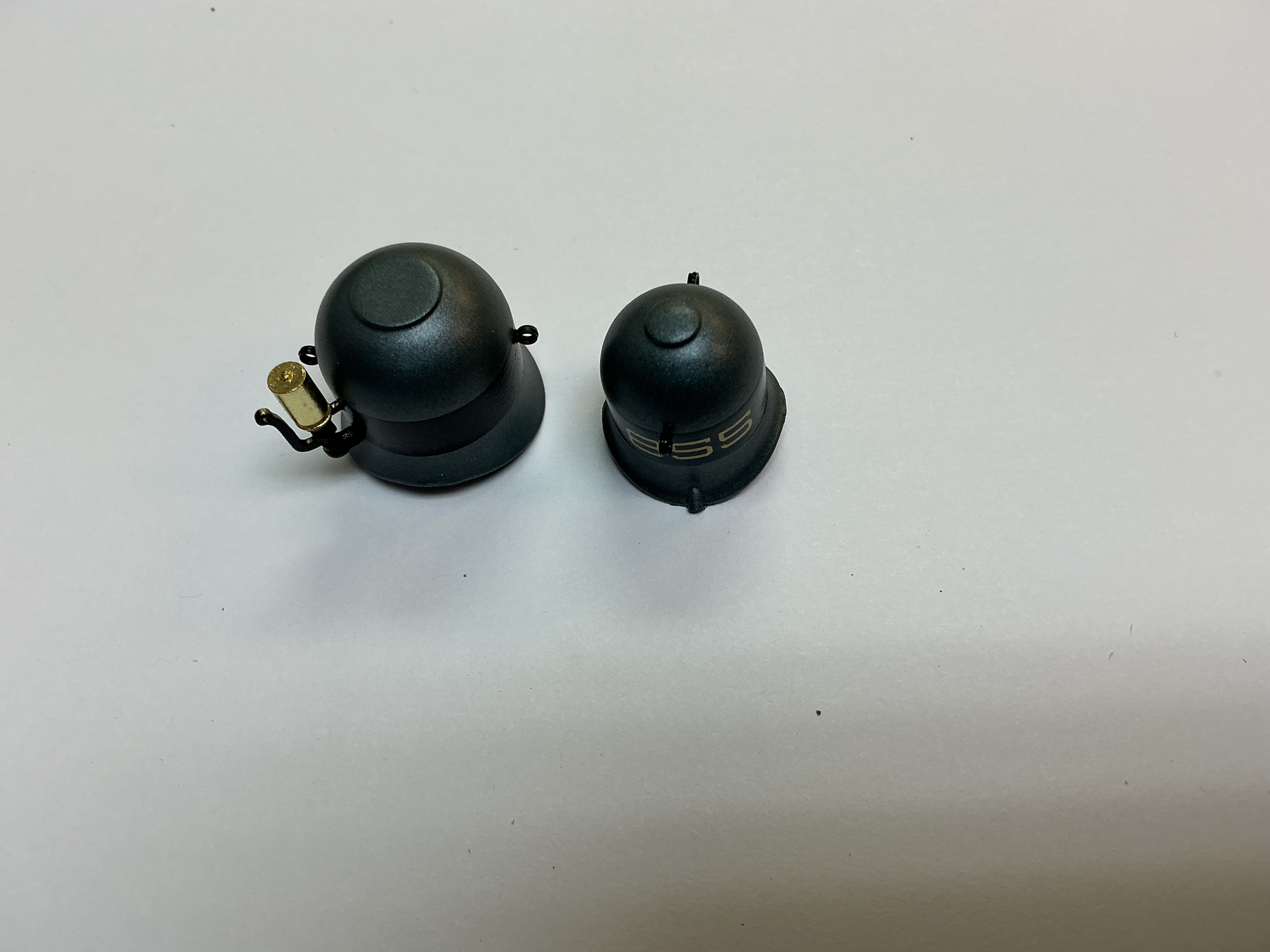 STEAM DOME / SET / ONE W/WHISTLE / ONE WITHOUT / METALLIC BLUE W/BLACK STRIPE / PREMIER AMERICAN & ESE 4-4-0