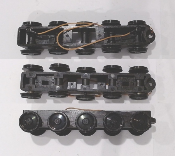 TENDER TRUCK / 10-WHEEL / CENTIPEDE / O SCALE 2-RAIL / BLACK / DIE-CAST FRAME / PS 3 / W/COUPLER BRACKET / PROTO 3/2 PICK UP / PREMIER BIG BOY 4-8-8-4