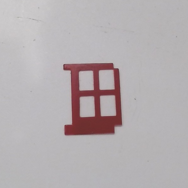 WINDOW / CAB / BRIGHT RED / RH / W/GLASS / PREMIER HEAVY PACIFIC 4-6-2