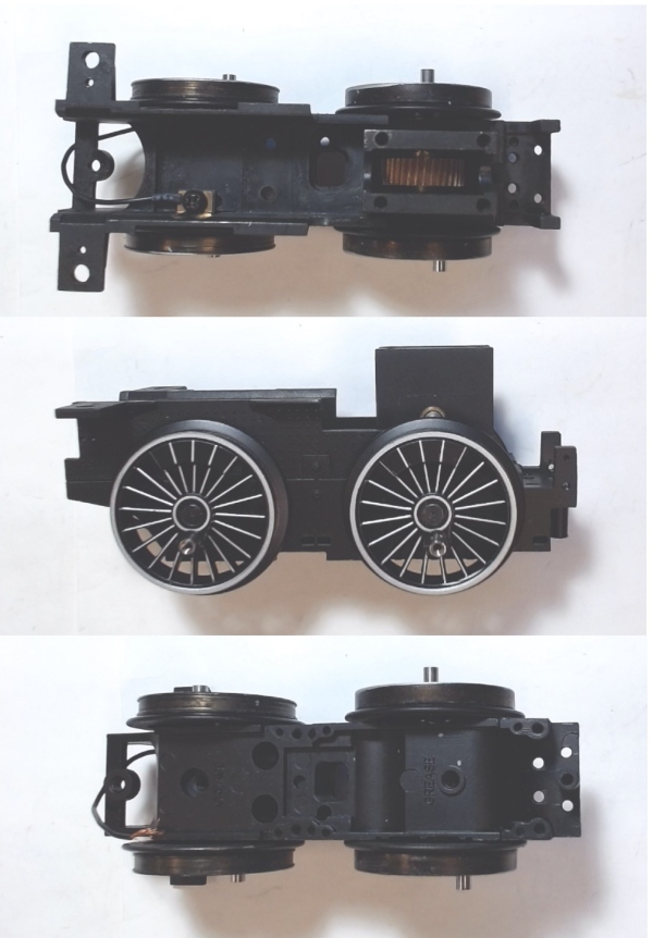 DRIVE BLOCK / 2-AXLE / 3-RAIL / 70in DRIVERS / WHITE SPOKES / BLACK FRAME / PREMIER AMERICAN 4-4-0