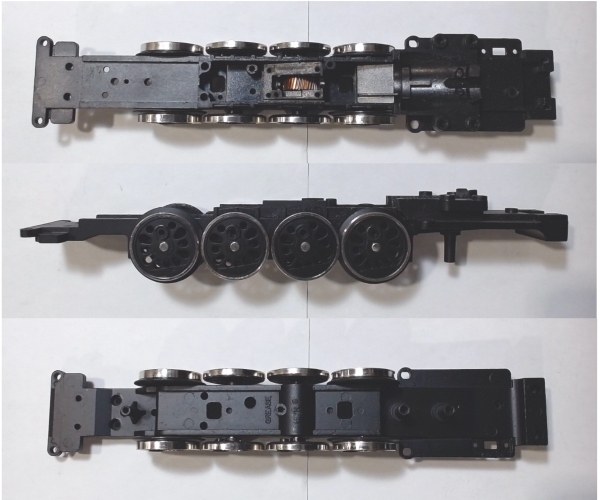 DRIVE BLOCK / 4-AXLE / W/NICKEL RIMS / USE MOTOR W/MS026-M8 WORM / USE BI-0000019 MOTOR MOUNT / RAILKING L-3 MOHAWK 4-8-2 