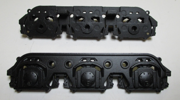 SIDE FRAME / 3-AXLE / TENDER / FRONT & REAR / LH & RH / W/PLASTIC BEARINGS / BLACK / PREMIER N&W J 4-8-4