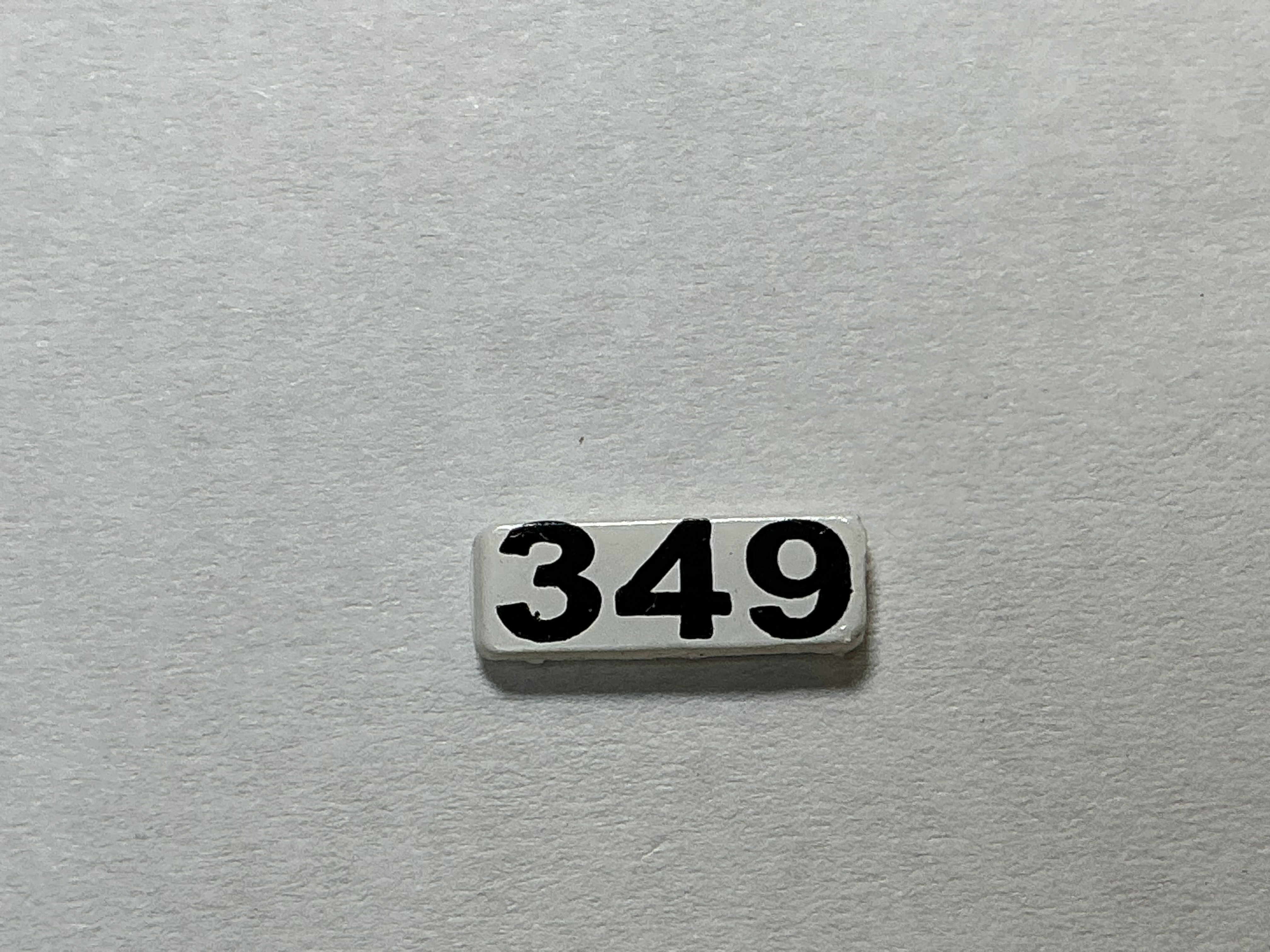 NUMBER BOARD / RH OR LH / FRONT OR REAR / #349 / PREMIER GP-40
