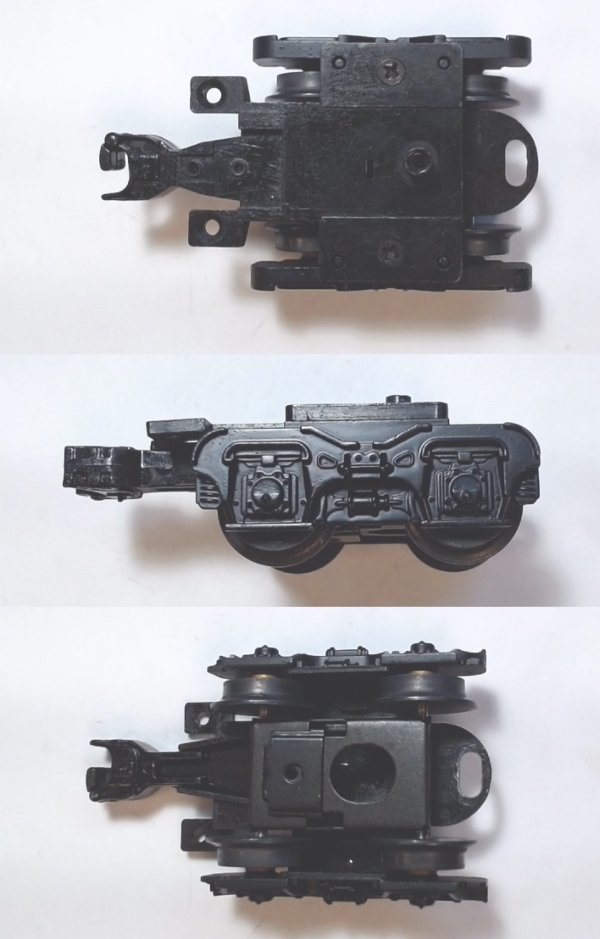 4-WHEEL PILOT TRUCK / W/COUPLER / HIDDEN UNCOUPLING TAB / W/O PILOT / BLACK / RAILKING GG-1