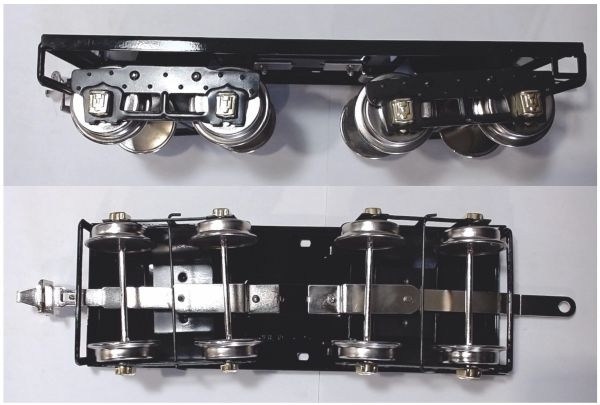 FRAME / COMPLETE / BLACK / TENDER / W/TRUCKS / BRASS JOURNALS / TINPLATE STANDARD GAUGE DORFAN 1134 