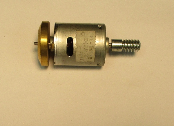DC MOTOR / RS365SH / NWD067-M12 / F/W 28, 8mm D x 6.5mm THICK (TAPERED) / WORM LENGTH 22.98mm / BRASS / PS-1