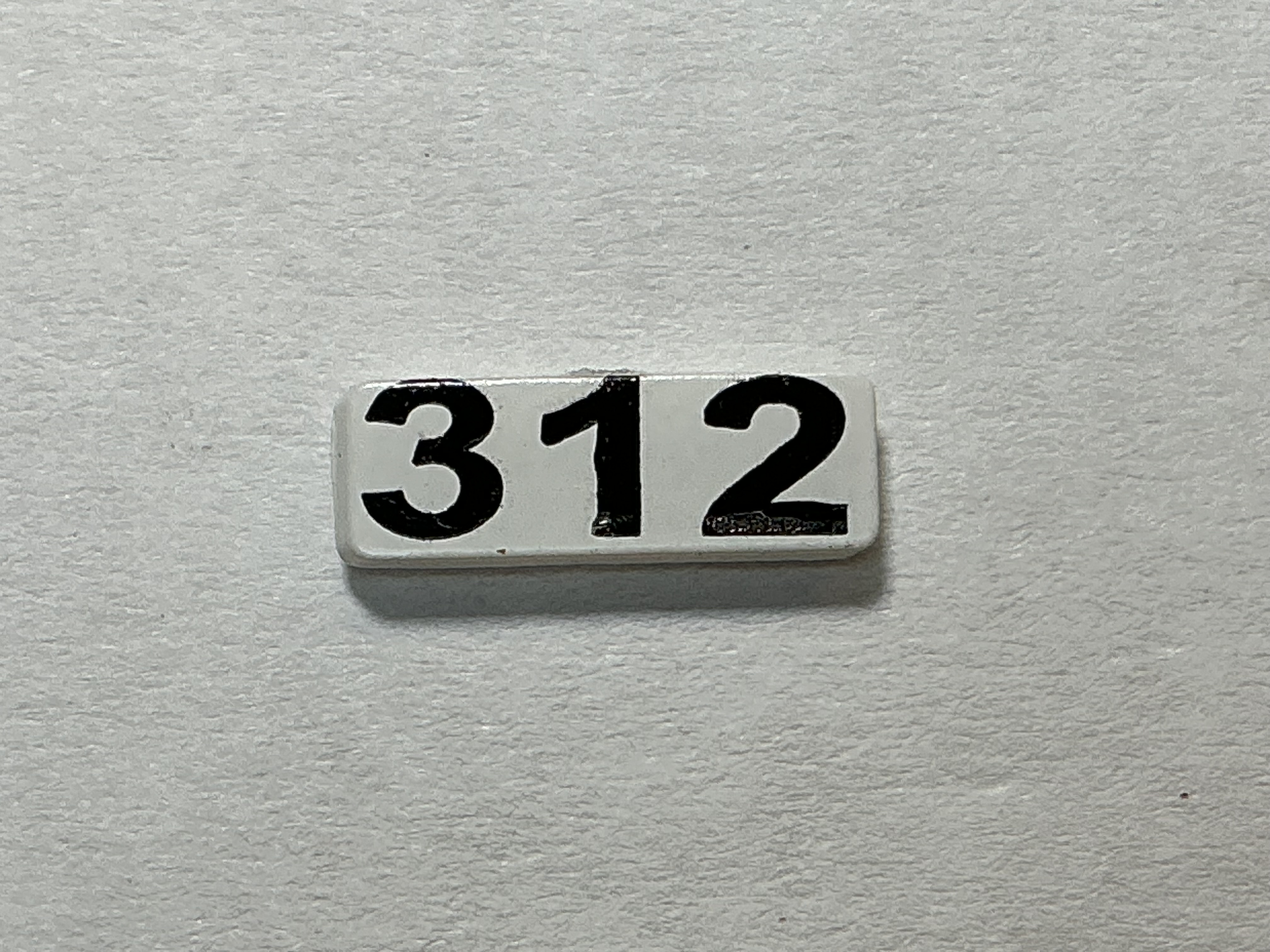 NUMBER BOARD / RH OR LH / FRONT OR REAR / #312 / PREMIER GP-40