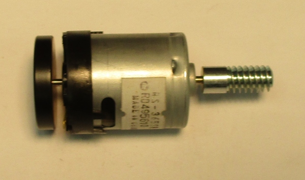 DC MOTOR / RS365SH / MD008-M15 / F/W 27mm D x 5mm THICK / WORM LENGTH 24.7MM TO 24.85mm / BLACK / PS 2 & PS 3