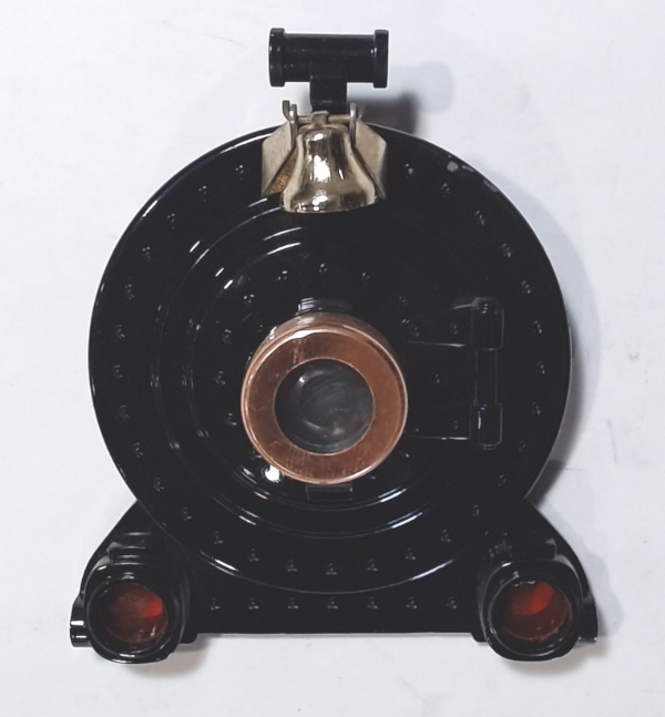 BOILER FRONT / COMPLETE / BLACK W/BRASS TRIM / TINPLATE STANDARD GAUGE 400E   