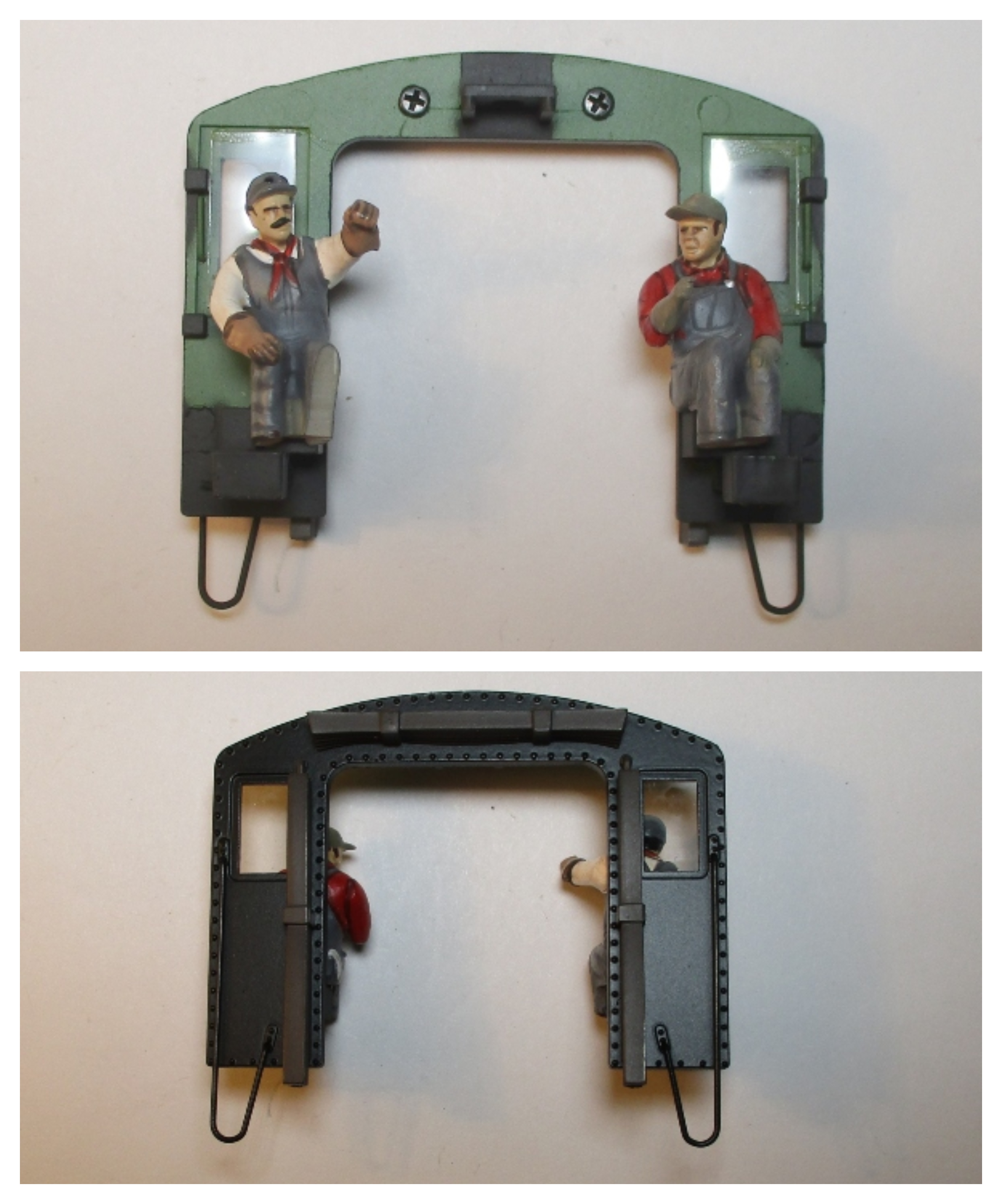 CAB REAR WALL / COMPLETE / W/FIGURES / BLACK / PREMIER 0-6-0 SWITCHER