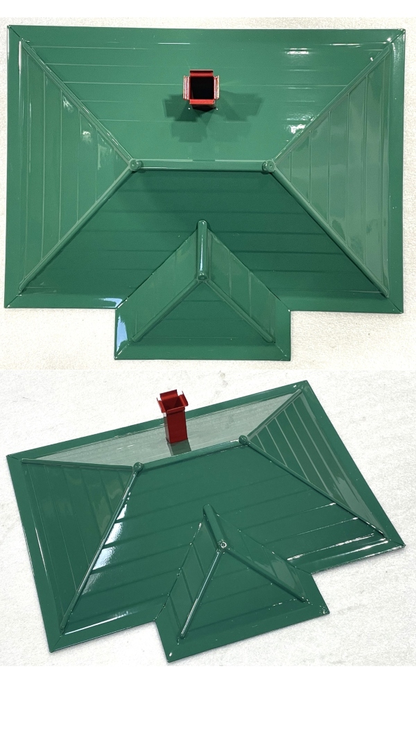 ROOF / COMPLETE / GREEN W/RED CHIMNEY / TINPLATE 437 SWITCH TOWER