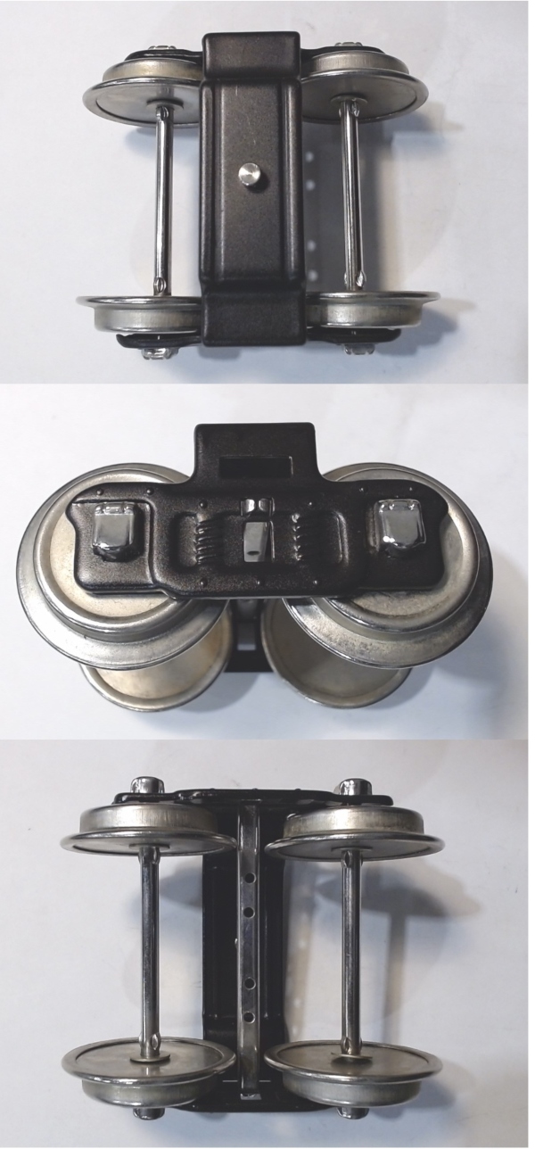 TRUCK / 4-WHEEL / W/O PICK UP / BLACK W/NICKEL JOURNALS / TINPLATE STANDARD GAUGE 200 SERIES CARS