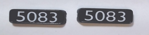 NUMBER BOARD / REAR / LH & RH / 1 PAIR / #5083 / NARROW NOSE /RAILKING ONE GAUGE DASH-8