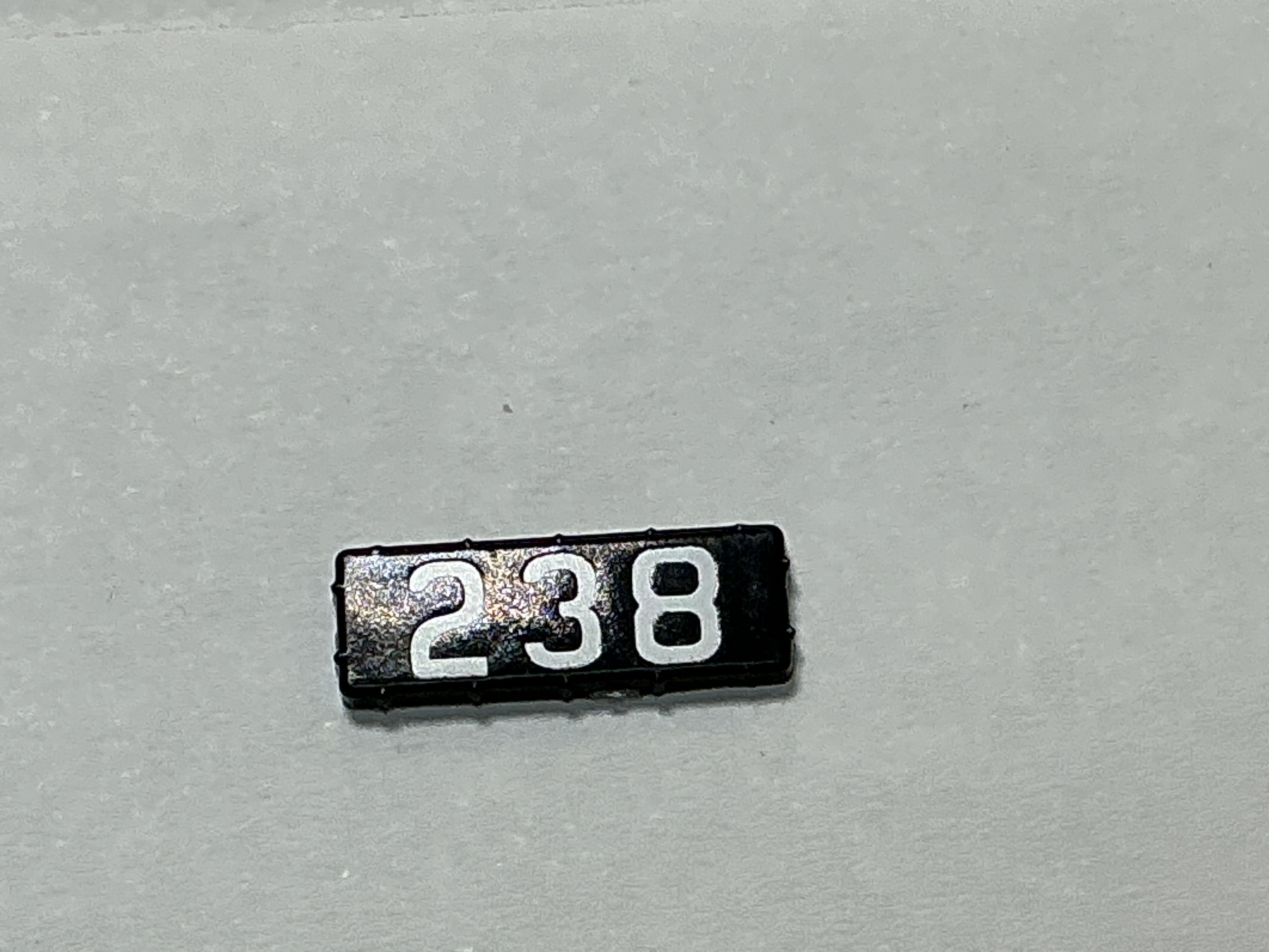 NUMBER BOARD / RH OR LH / FRONT OR REAR / #238 / PREMIER GP-40
