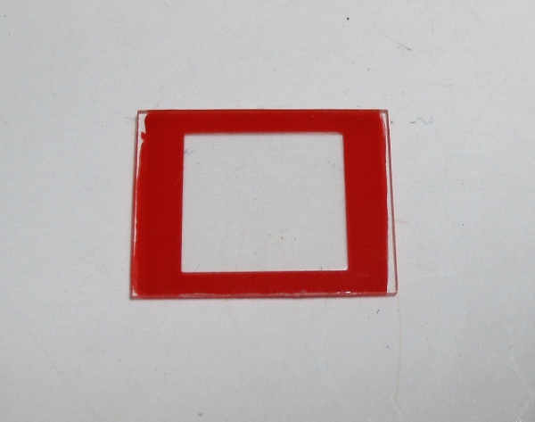 CAB WINDOW / RED FRAME / W/CLEAR GLASS / PREMIER 3-TRUCK & 4-TRUCK SHAY