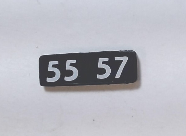NUMBER BOARD / FRONT / PREMIER F-3A / JERSEY CENTRAL #55 57