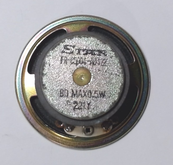 SPEAKER / 8 OHM 0.5W / 50mm DIAM. / STAR FR-05004-A0422 (ALT # BF 0000038)