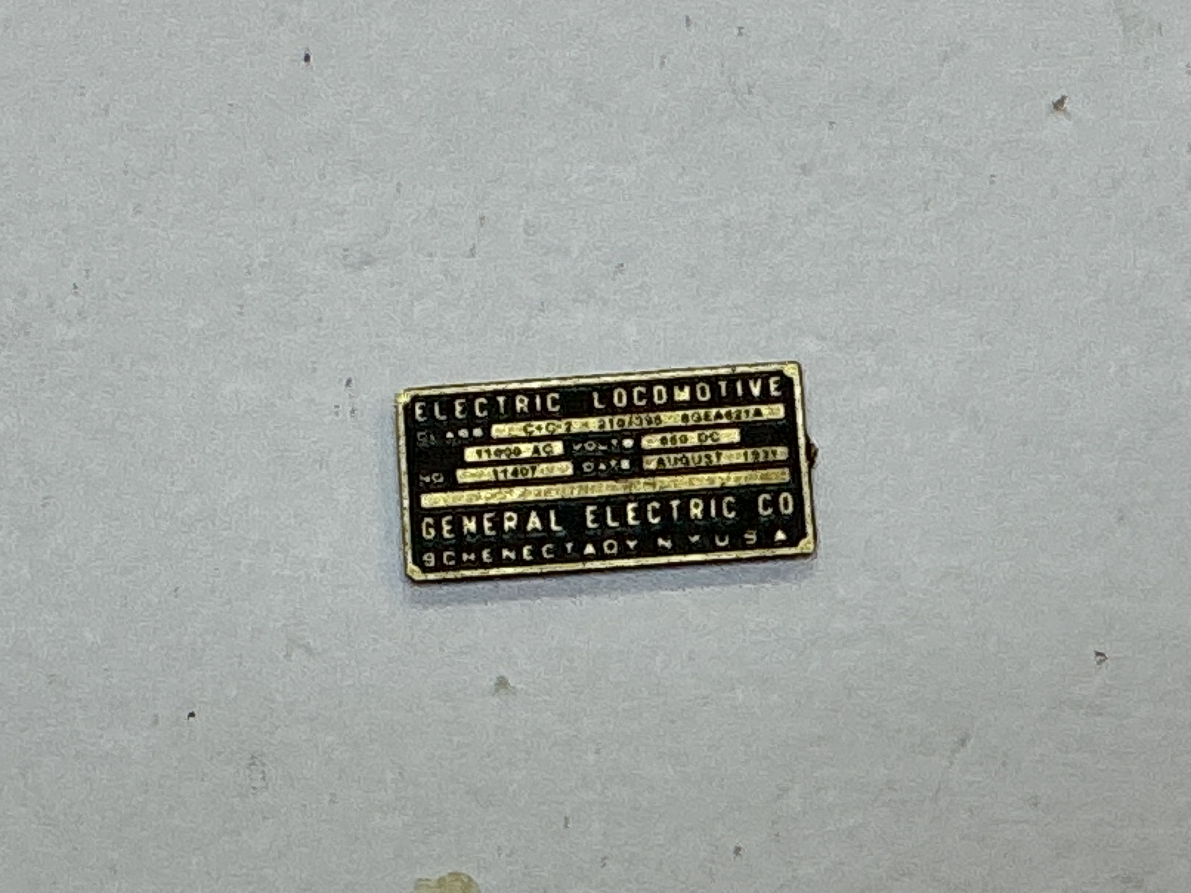 BUILDER PLATE / GENERAL ELECTRIC / #0354 / PREMIER EP-3
