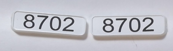 NUMBER BOARD / REAR / LH & RH / 1 PAIR / #8702 / NARROW NOSE /RAILKING ONE GAUGE DASH-8