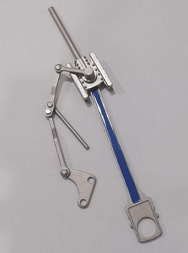 MAIN ROD & CROSSHEAD ASSEMBLY / LH / SATIN NICKEL / W/BLUE STRIPE / PREMIER HEAVY PACIFIC 4-6-2 / READING & NORTHERN