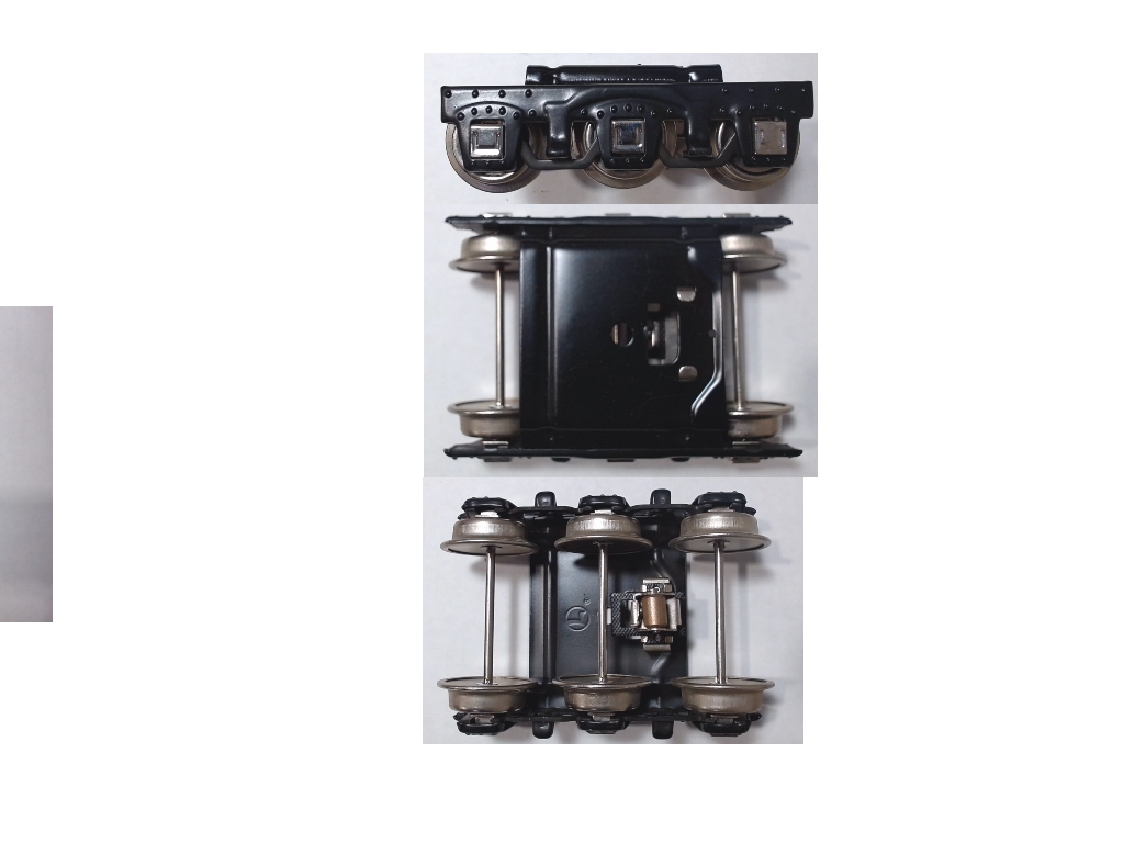 6-WHEEL TRUCK / NICKEL JOURNALS W/PICK UP / TINPLATE STANDARD GAUGE 400T / STATE CAR / BLUE COMET / GIRARD