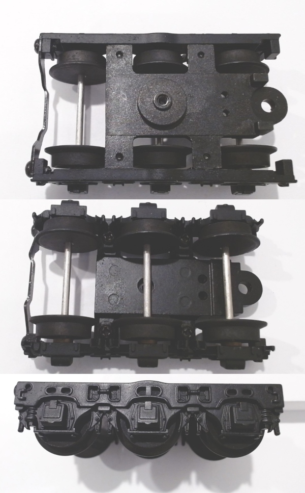 TENDER TRUCK / 6-WHEEL / BLACK / 3-RAIL / REAR / W/O CHAINS / PREMIER HUDSON 4-6-4