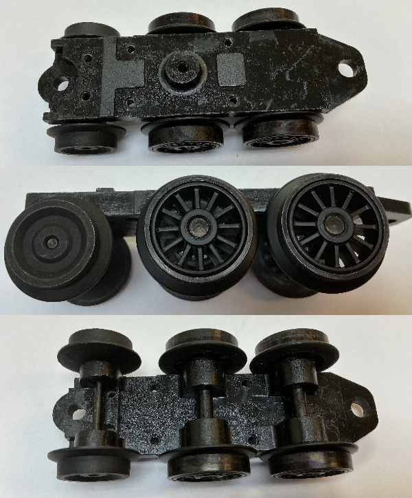 6-WHEEL PILOT TRUCK / FRONT OR REAR / W/SPOKED WHEELS / PREMIER E-2 & EP-2 BI-POLAR
